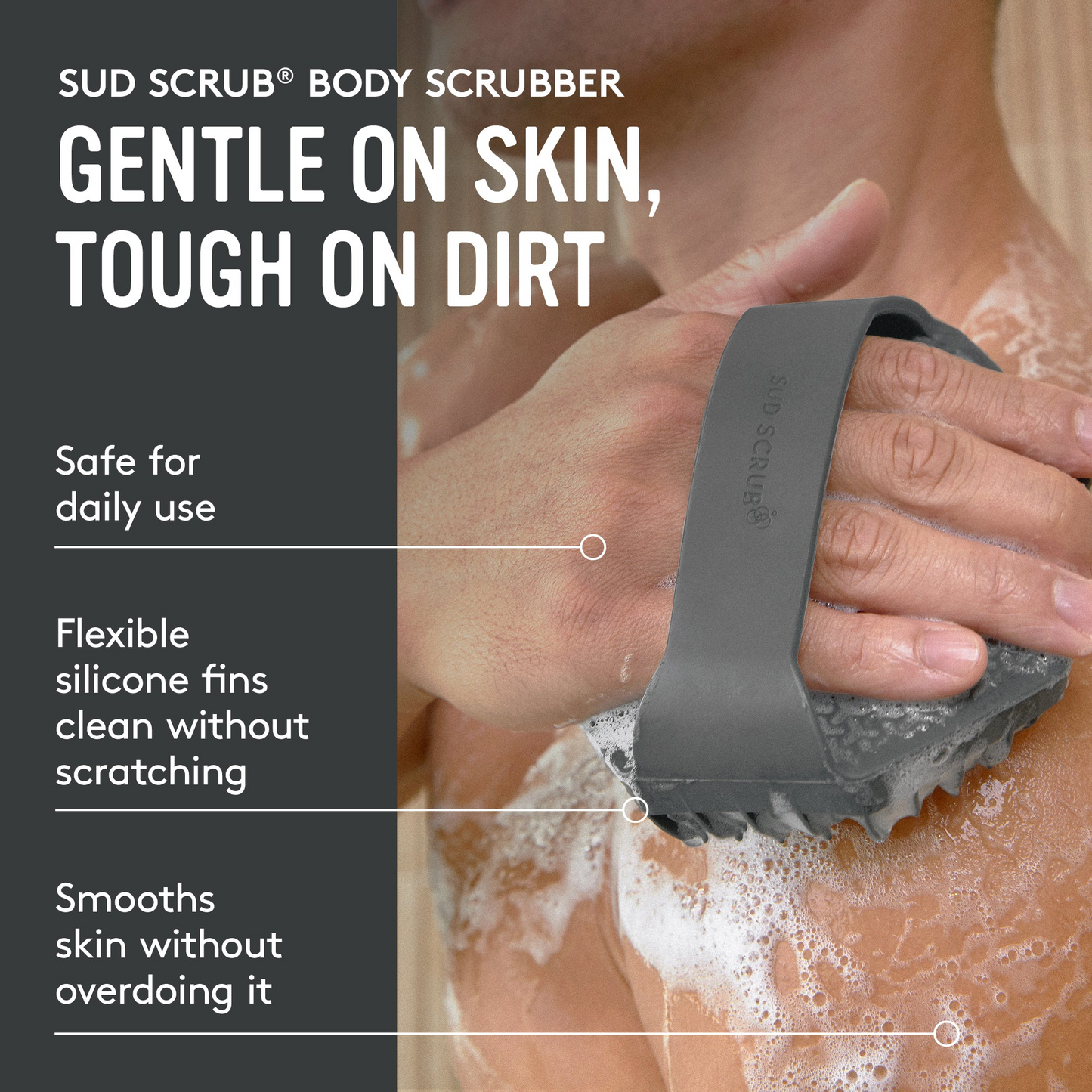 Sud Scrub® Antimicrobial Silicone Body Scrubber