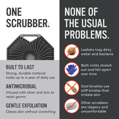 Sud Scrub® Antimicrobial Silicone Body Scrubber