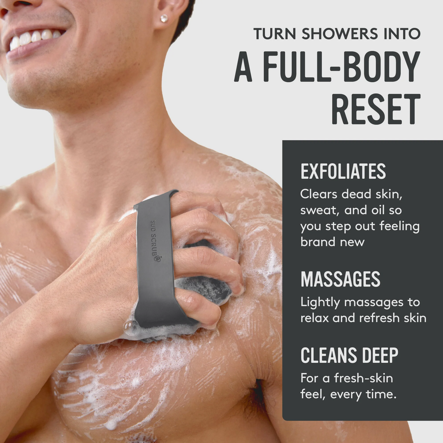 Sud Scrub® Antimicrobial Silicone Body Scrubber