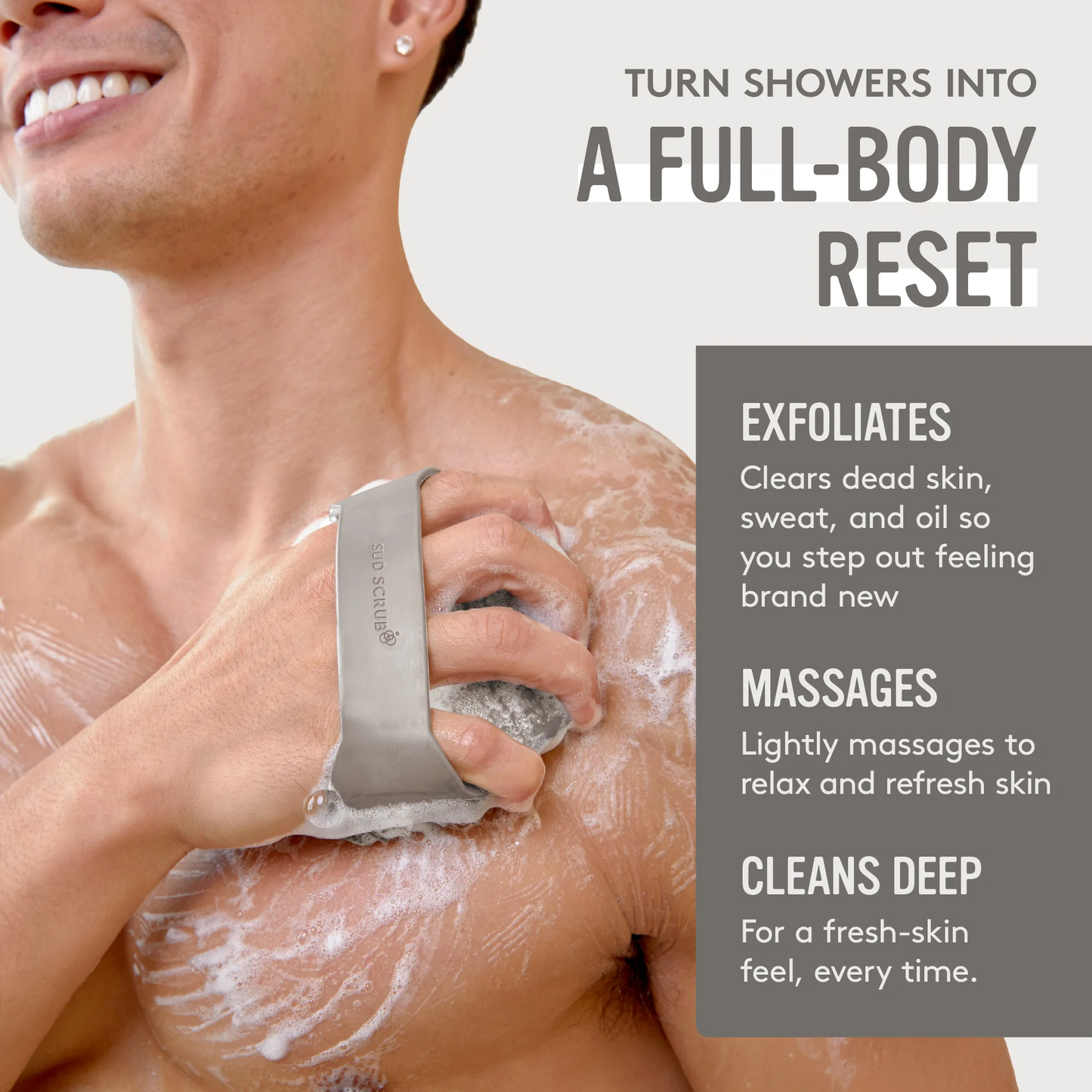 Sud Scrub® Antimicrobial Silicone Body Scrubber