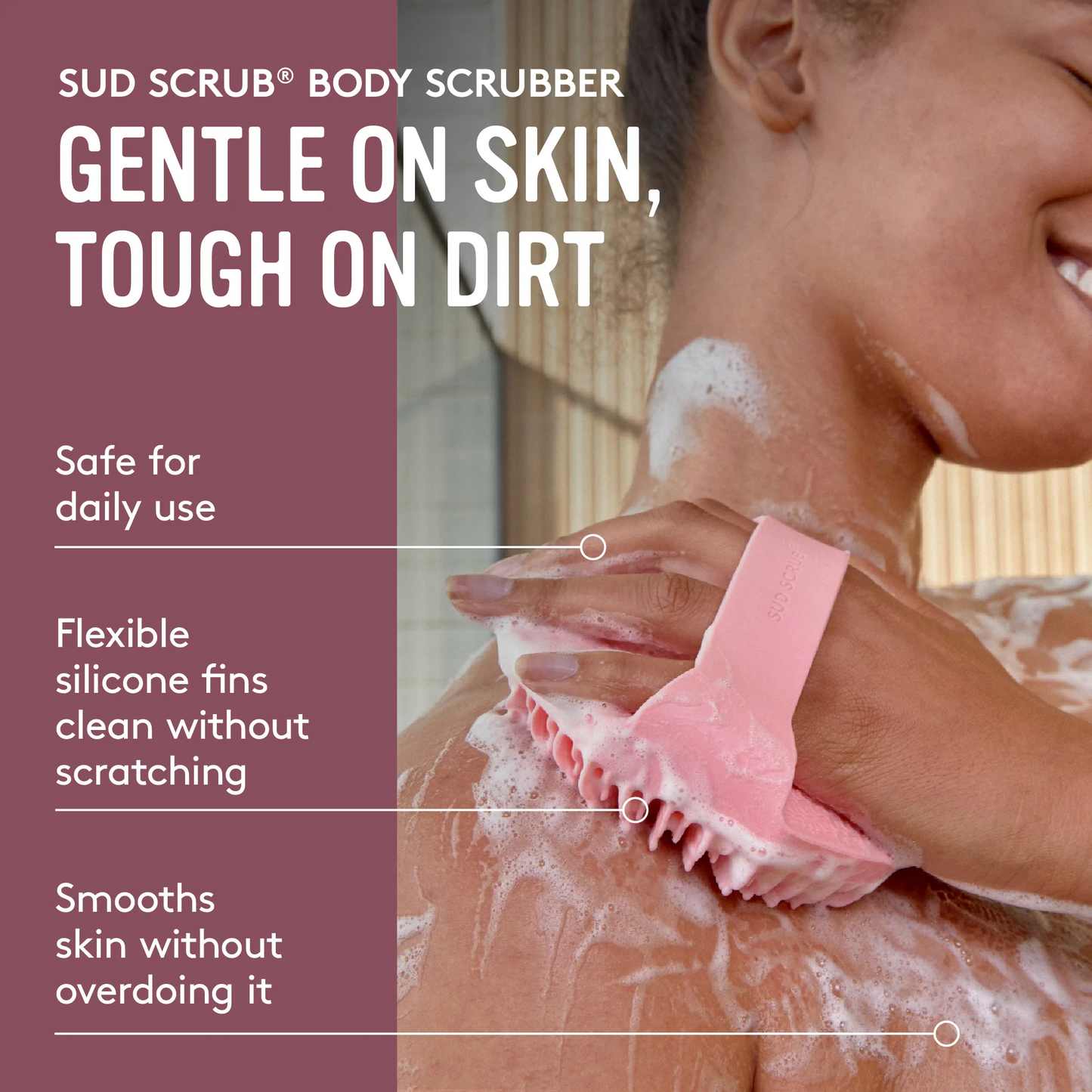 Sud Scrub® Antimicrobial Silicone Body Scrubber