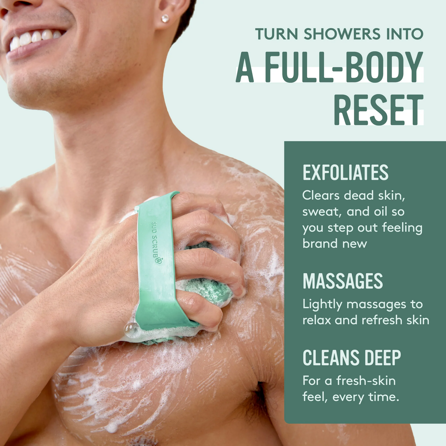 Sud Scrub® Antimicrobial Silicone Body Scrubber